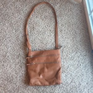 Cognac colored crossbody purse. Merona.